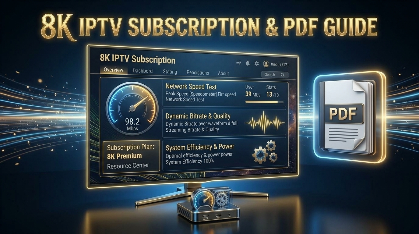 8K IPTV subscription and PDF channel list guide