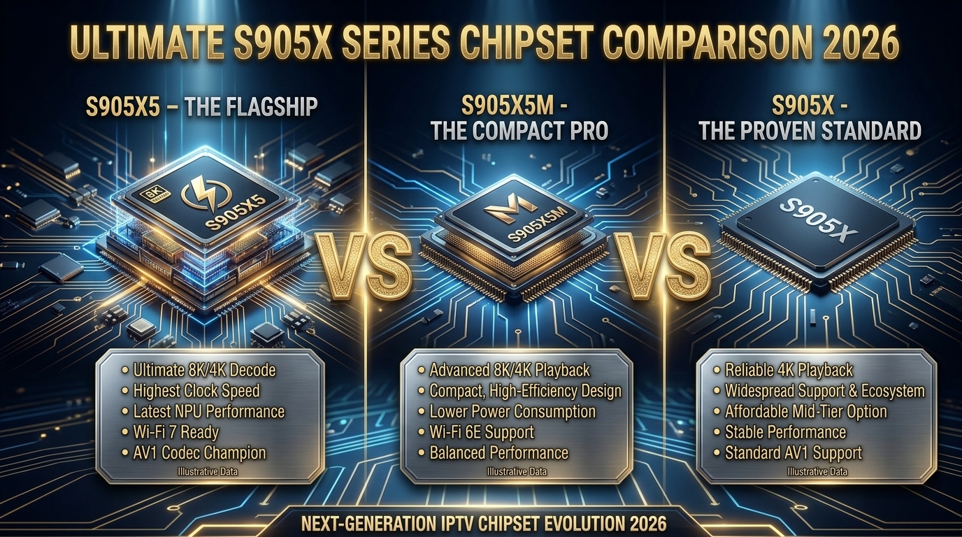 Amlogic S905X5M vs S905X5 vs S905X comparison