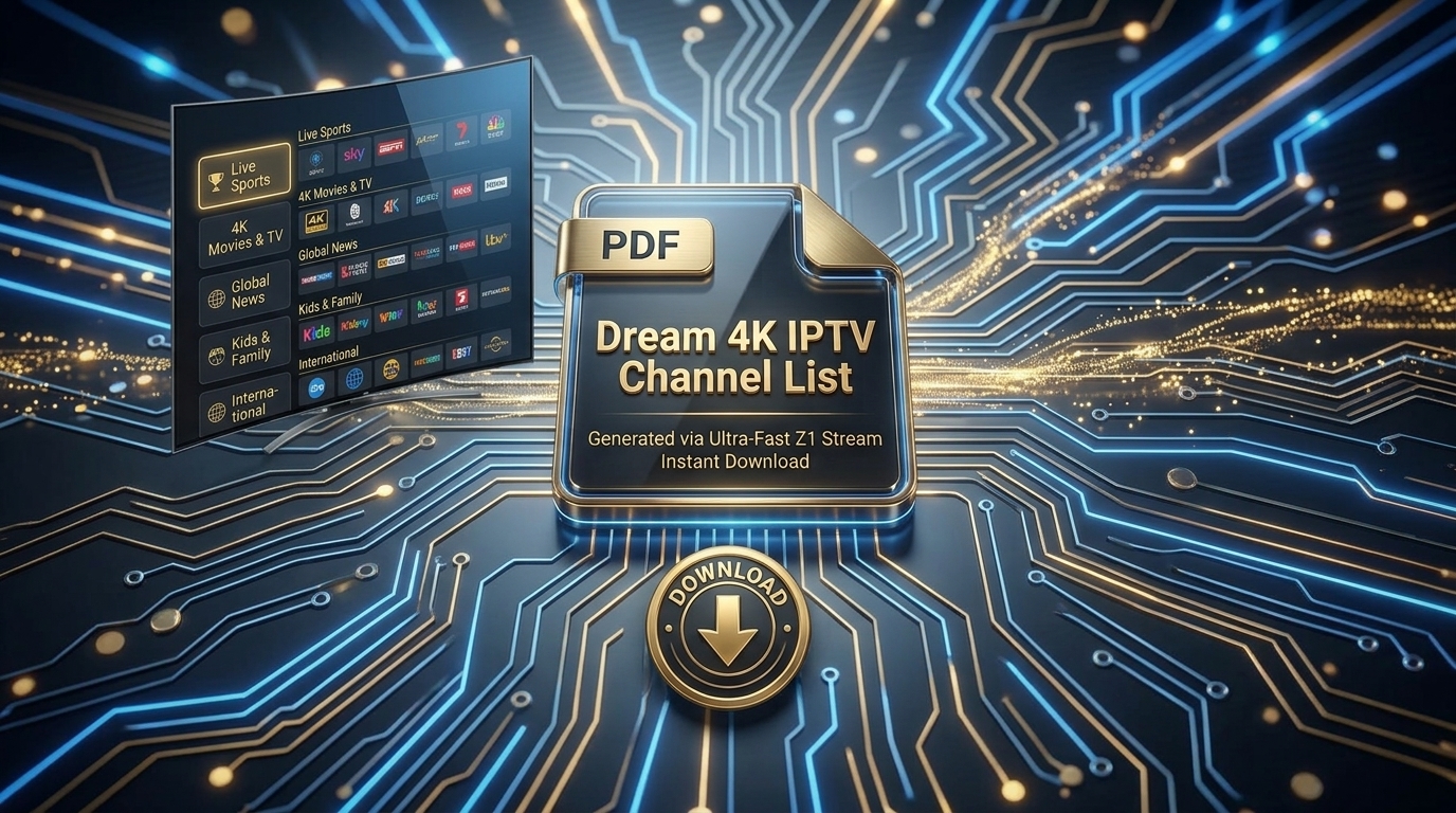 Dream 4K IPTV channel list PDF download 2026