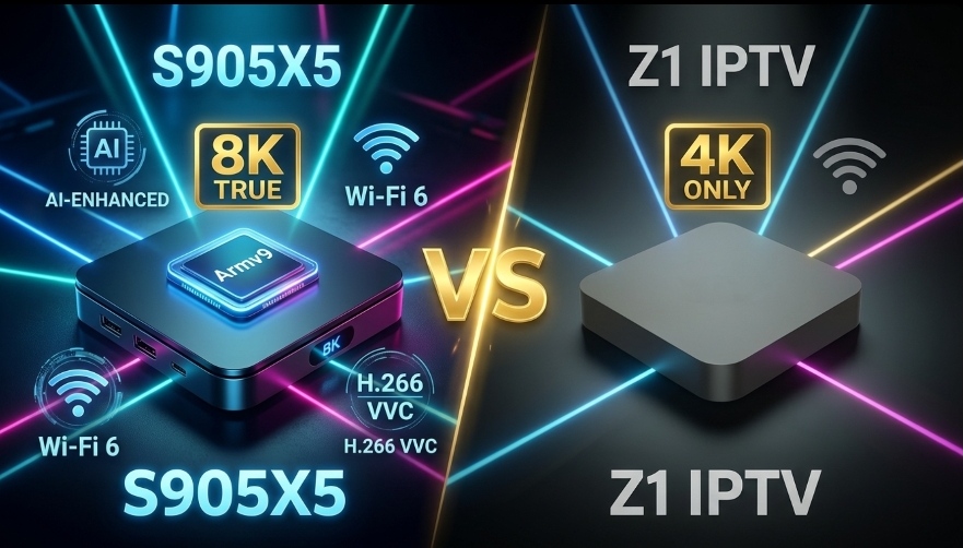 S905X5 vs Z1 IPTV box comparison